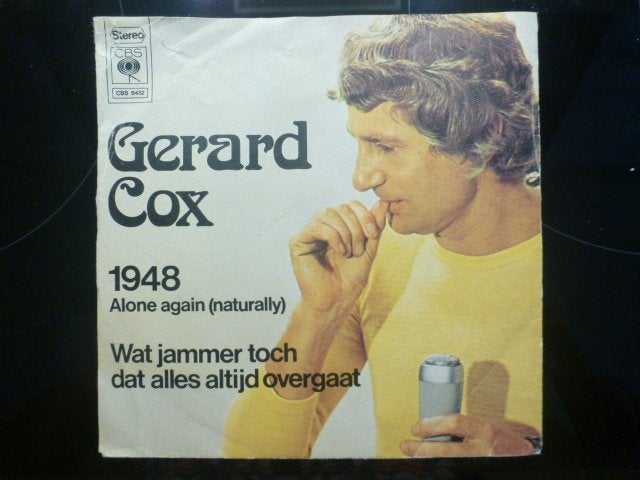 Gerard Cox. 1948 Alone again./ Wat jammer toch dat alles, Gebruikt, 7 inch, Single, Ophalen of Verzenden
