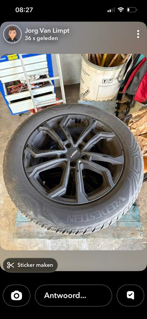 Vier All-Season banden met velgen voor VW Tiguan 17 inch, Auto-onderdelen, Banden en Velgen, Ophalen, Banden en Velgen, 17 inch