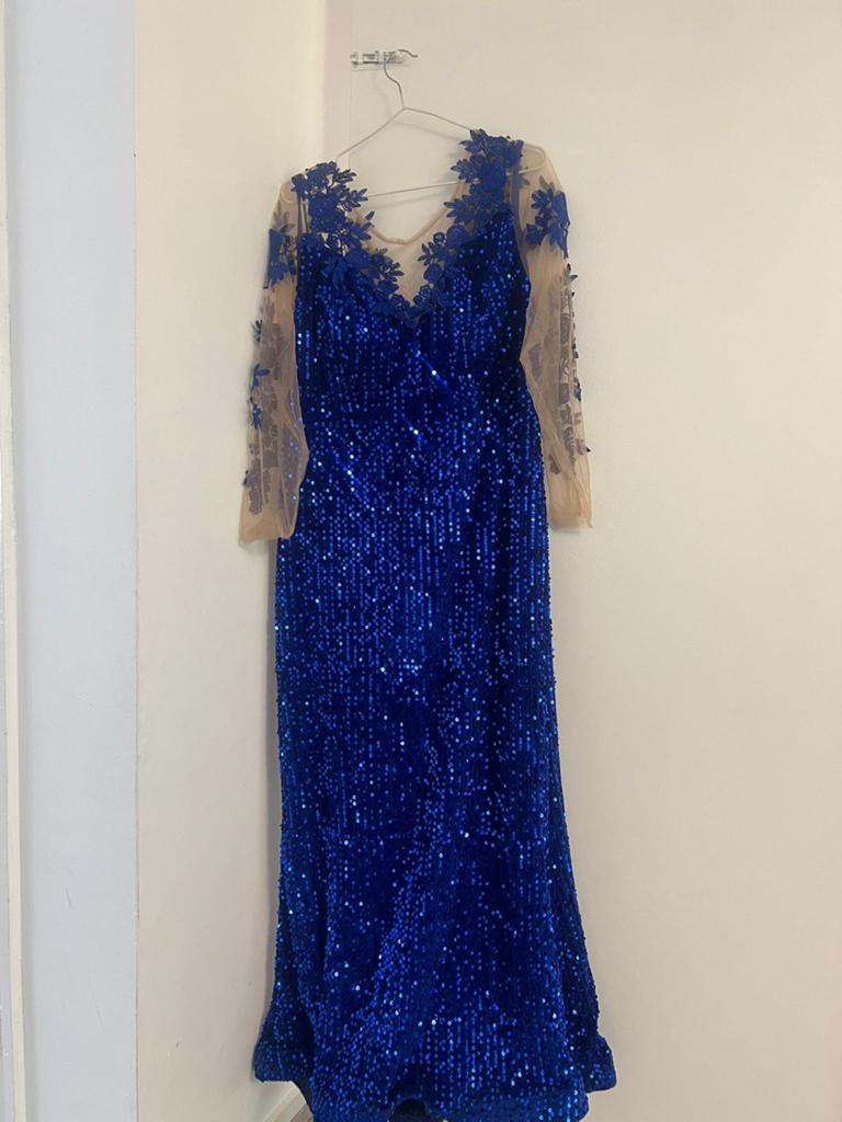 Dames Jurk, Overige typen, Blauw, Maat 42/44 (L), Ophalen of Verzenden