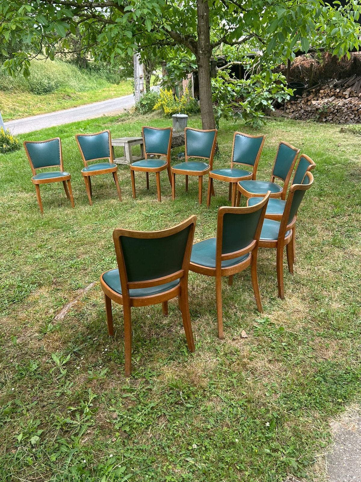 10 Authentieke Thonet stoelen met originele bekleding, Ophalen of Verzenden