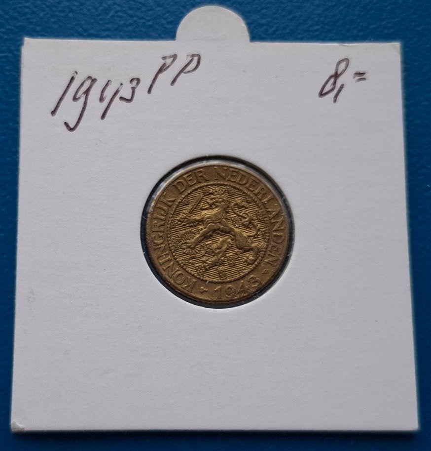 * Nederland 1 Cent 1943 Geelkoper - Wilhelmina, Ophalen of Verzenden, Koningin Wilhelmina, 1 cent, Losse munt