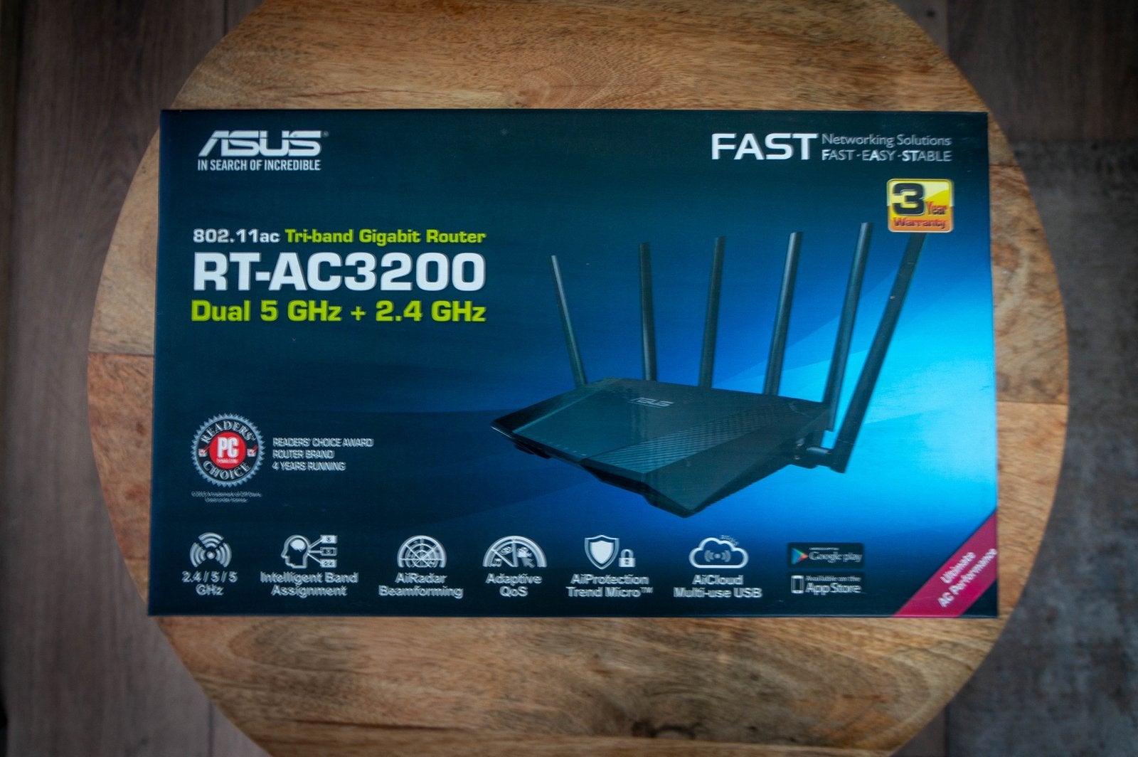 Asus RT-AC3200 Tri-Band Router | compleet in doos, Computers en Software, Ophalen of Verzenden, Gebruikt, Router