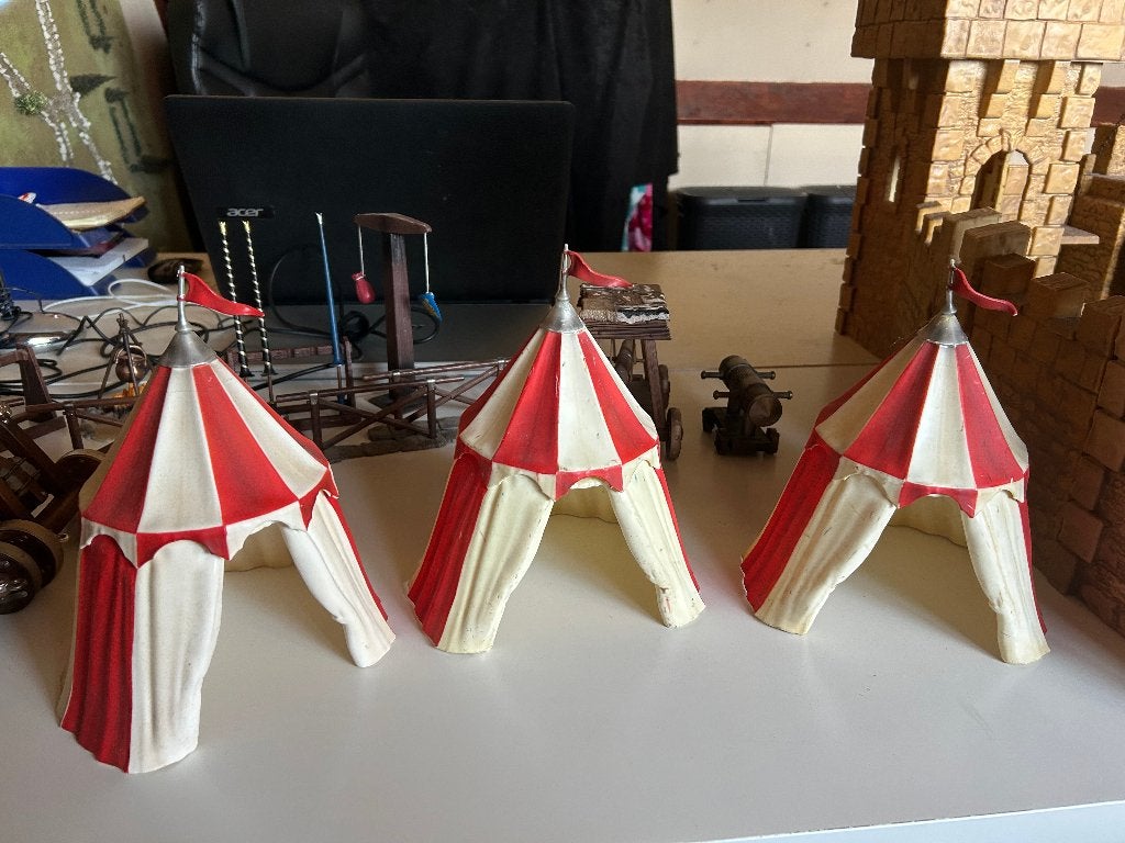 3x Schleich rood wit riddertent, Ophalen of Verzenden, Zo goed als nieuw