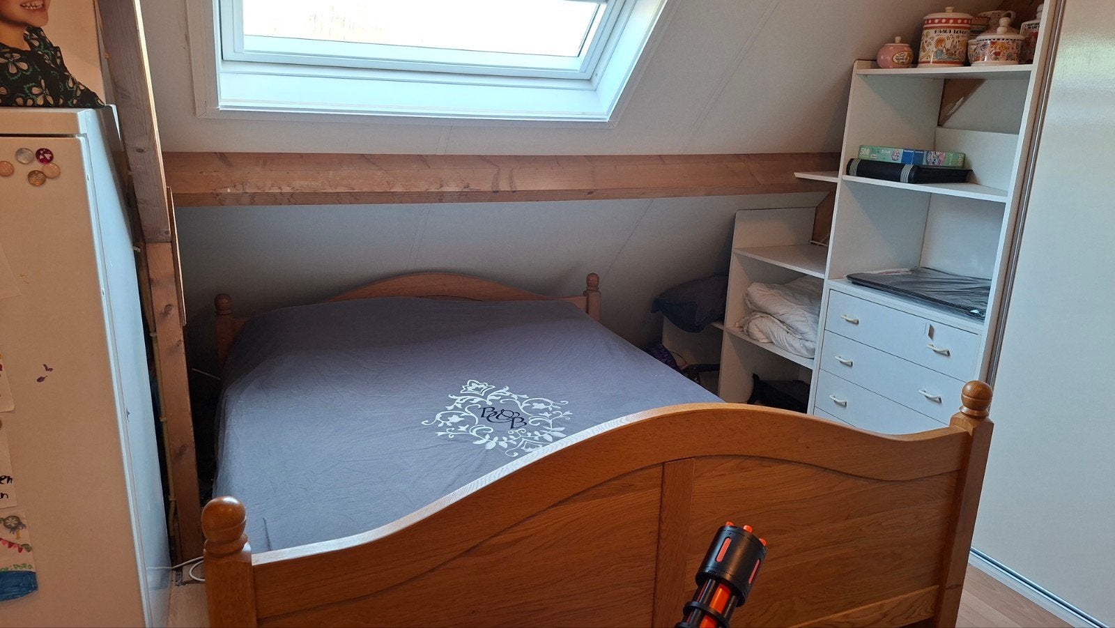 2 persoonsbed, Ophalen, Gebruikt, Eenpersoons, Bruin