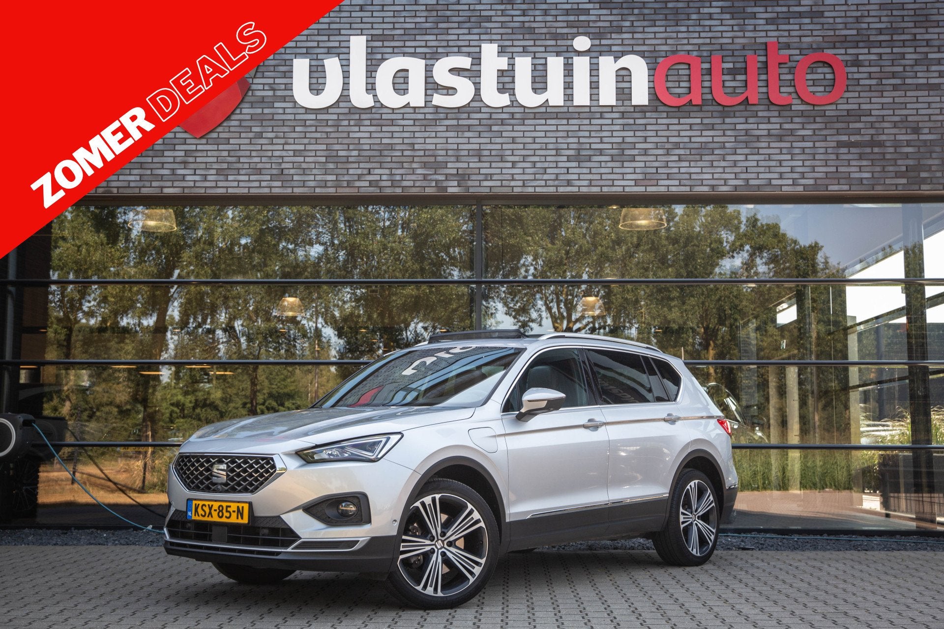 SEAT Tarraco 1.4 TSI e-Hybrid PHEV Xcellence , SOH 91,1%, El, Gebruikt, Leder en Stof, Grijs, Hybride Elektrisch/Benzine