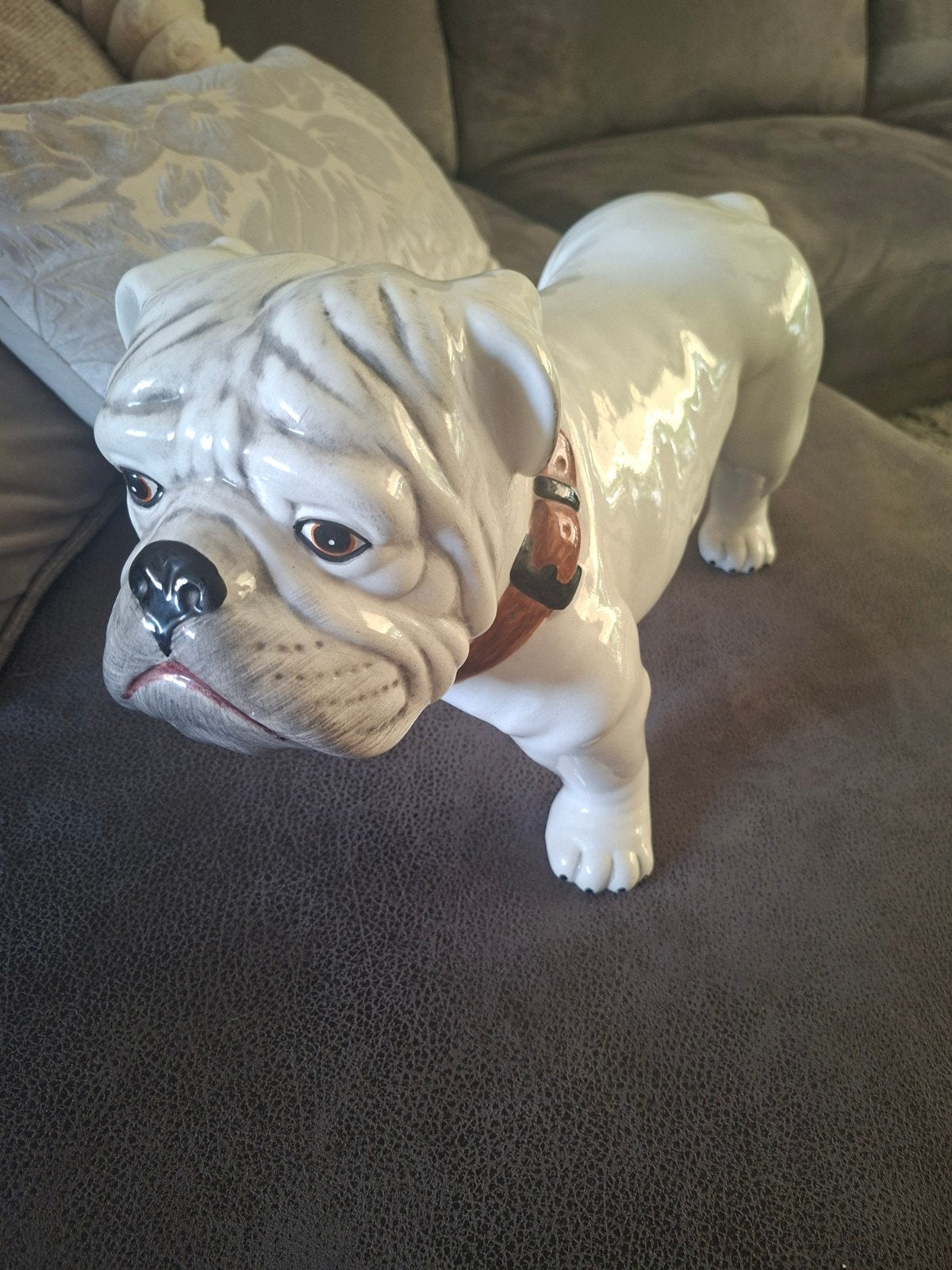 Vintage Italiaanse Bulldog Keramiek Beeld, Ophalen of Verzenden