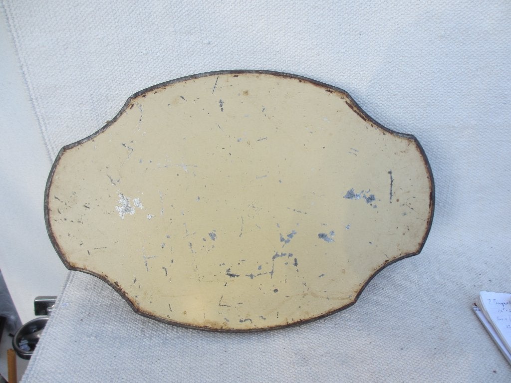 Antiek dienblad handbeschilderd +/- 1890, Gebruikt, Ophalen of Verzenden, Met opstaande rand, Dienblad