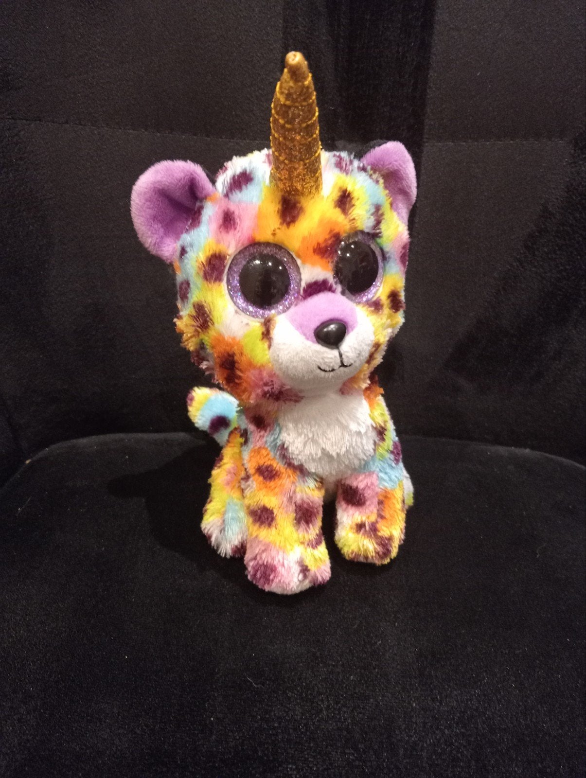 Ty Beanie Boo Giselle de Eenhoorn Luipaard Knuffel, Eenhoorn, Overige karakters, Ophalen of Verzenden, Meerkleurig