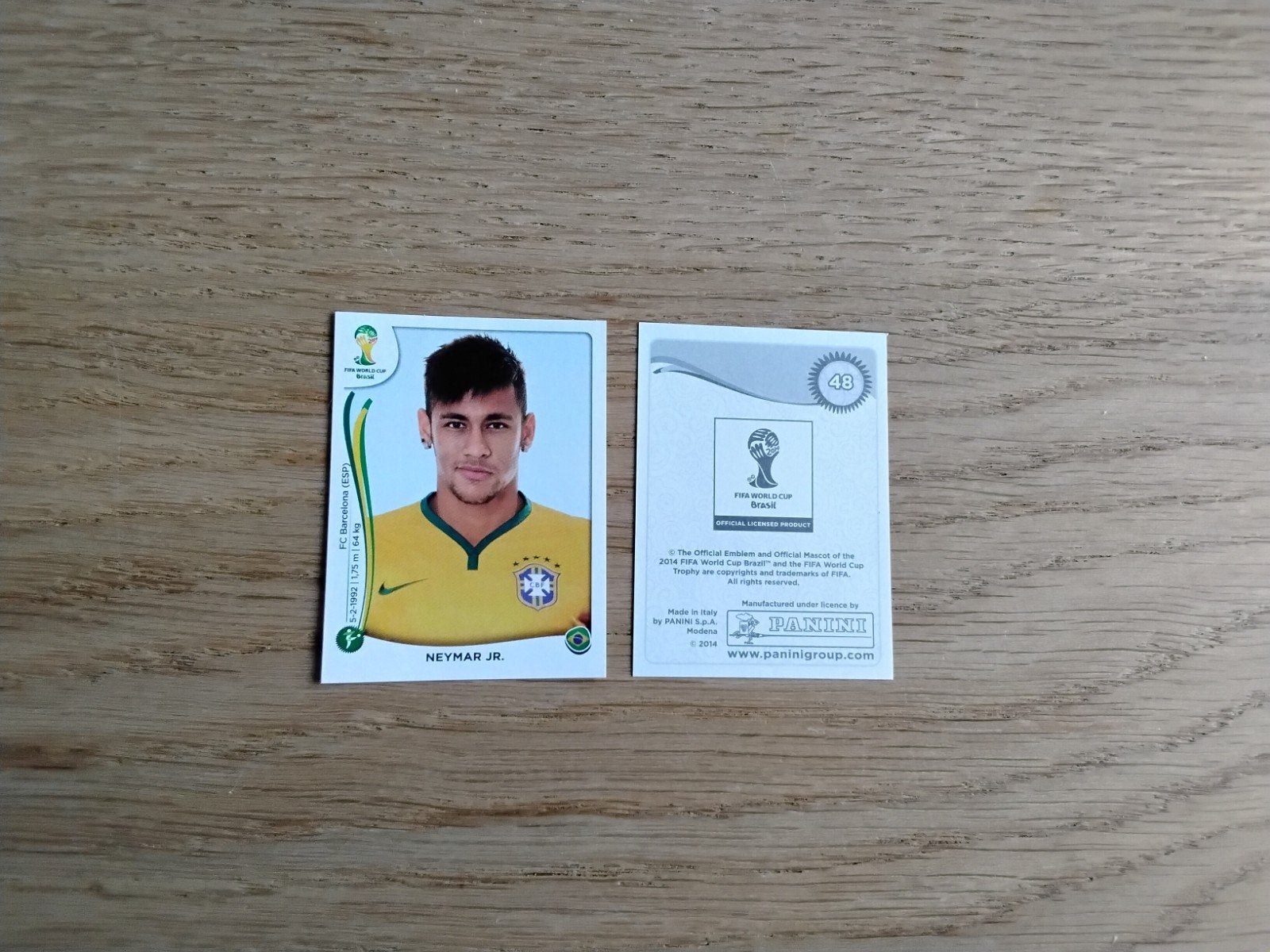 Panini Sticker Neymar Jr. Brazilië WK 2014, Ophalen of Verzenden, Zo goed als nieuw, Poster, Plaatje of Sticker