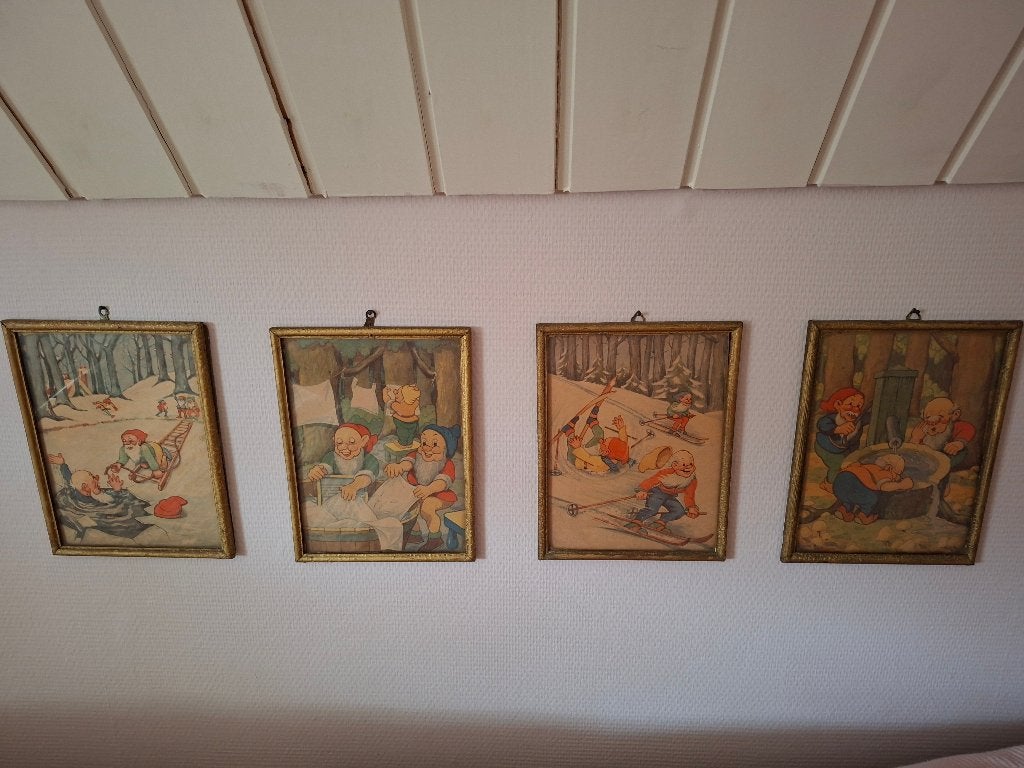 schilderijtjes oud, Ophalen of Verzenden