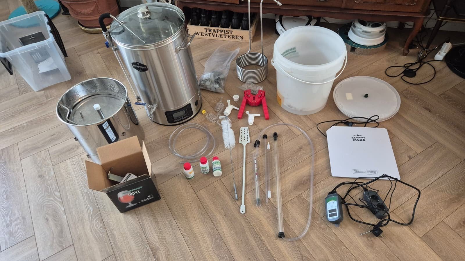 Volledige bierbrouwset incl Brewmonk brouwketel, Hobby en Vrije tijd, Overige Hobby en Vrije tijd, Ophalen, Zo goed als nieuw