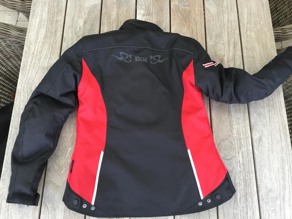IXS Lady-Fashion Textiele Motorjas Zwart/Rood, Motoren, Ophalen of Verzenden, Tweedehands, Dames, Jas | textiel