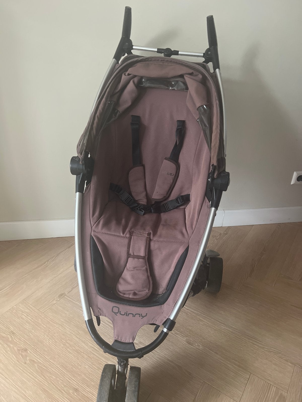 Quinny Zapp kinderwagen - Bruin met regenhoes en adapters, Ophalen of Verzenden, Gebruikt, Kinderwagen, Quinny