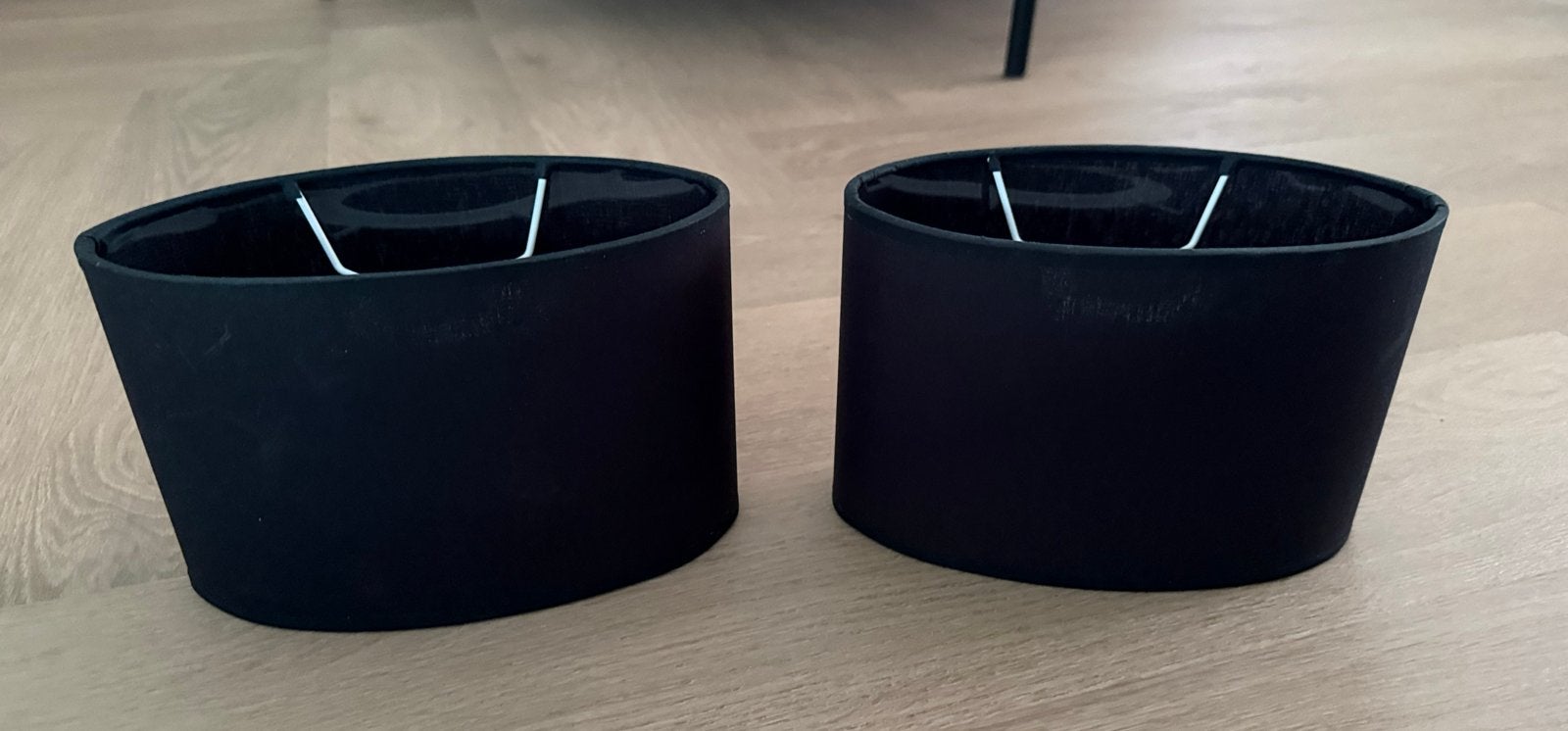 Set van 2 zwarte ovale lampenkappen nieuw, Huis en Inrichting, Ophalen, Overige typen, Zwart, Nieuw