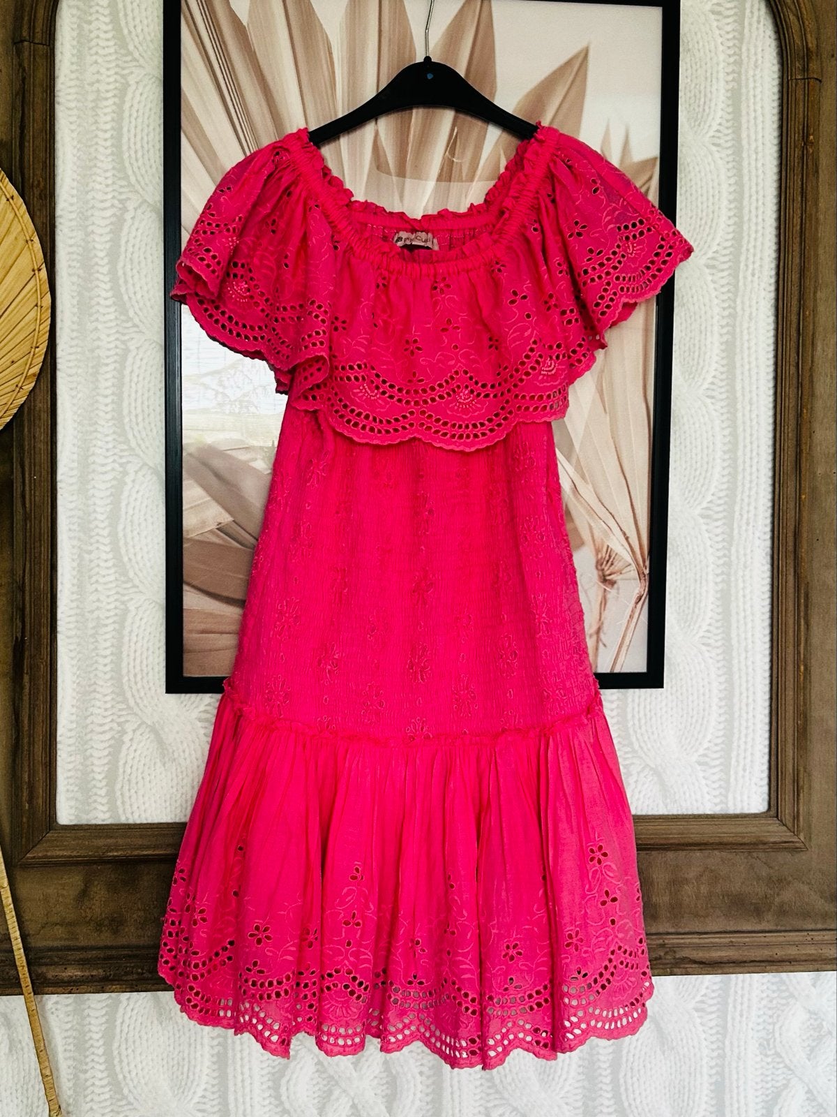 Piti Cuiti jurk roze met kraaltjes en stretch - Maat L, Ophalen of Verzenden, Zo goed als nieuw, Maat 42/44 (L), Roze