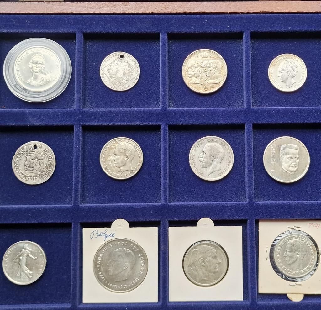 Verzameling zilveren munten - Hobby stopzetting, Postzegels en Munten, Setje, Zilver, Koningin Wilhelmina, Overige waardes
