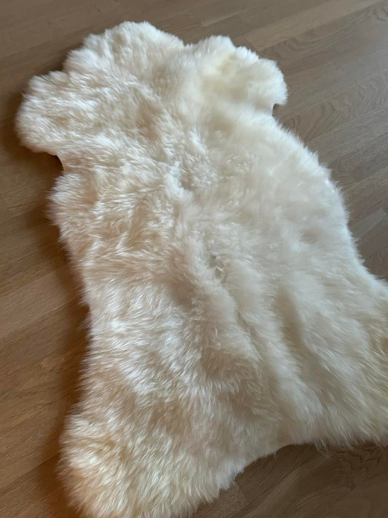 Zacht wit schapenvacht kleed - Zo goed als nieuw, Wit, Zo goed als nieuw, Overige vormen, 50 tot 100 cm