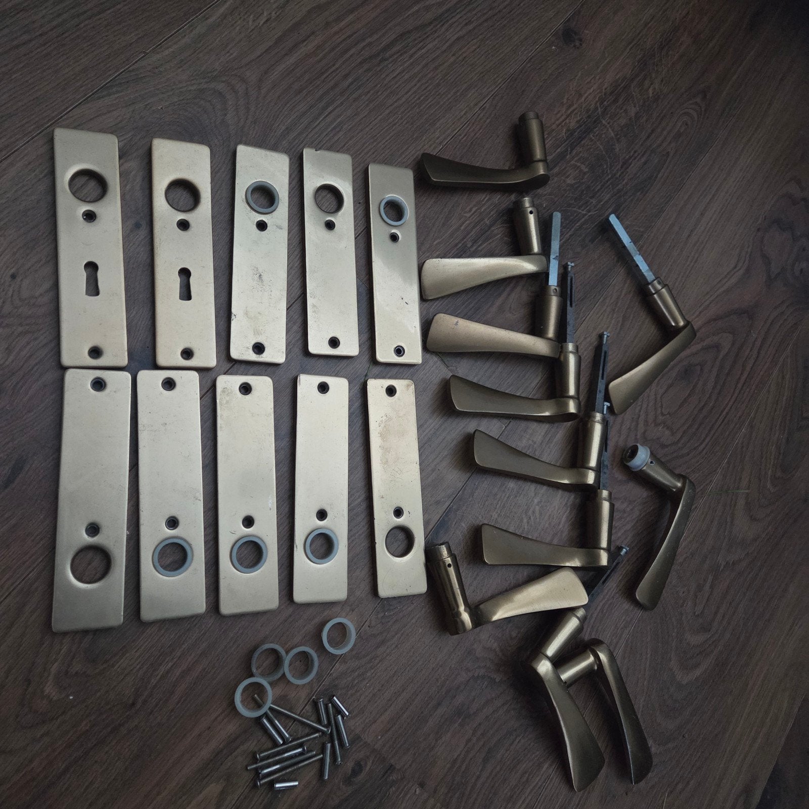 deurbeslag messing voor 5 deuren, Ophalen of Verzenden, Koper of Messing, Klink of Kruk