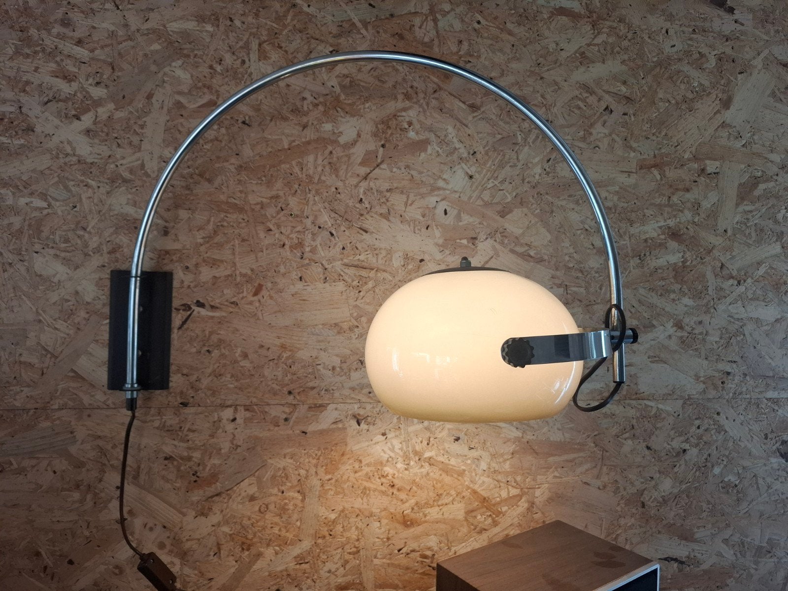 vintage dijkstra verstelbare wandlamp, Bruin, ., Met schakelaar, Dijkstra