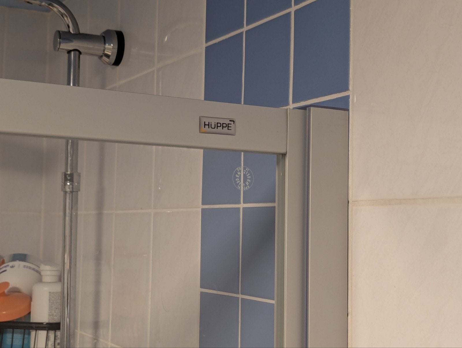 Huppe Classic 2 chroom douchescherm 100x100 cm, Ophalen, Gebruikt, Met douche