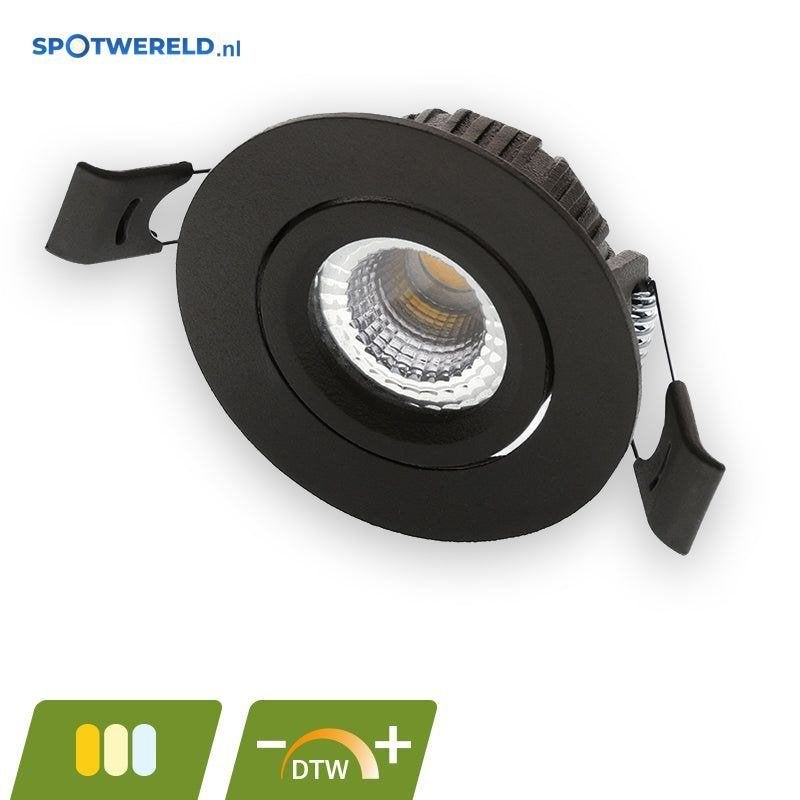 LED Inbouwspot Vigo Mat Zwart | 5W Dim2Warm dimbaar | IP54, Verzenden, Overige merken, Nieuw, Overige fittingen