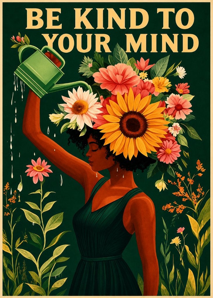 Poster Be Kind to your Mind 50x70cm UNIEK!, Ophalen of Verzenden, Deurposter of groter, Rechthoekig Staand, Dier of Natuur