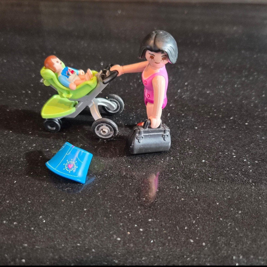 Playmobil mama met kinderwagen en baby, Ophalen of Verzenden, Gebruikt, Jongen of Meisje