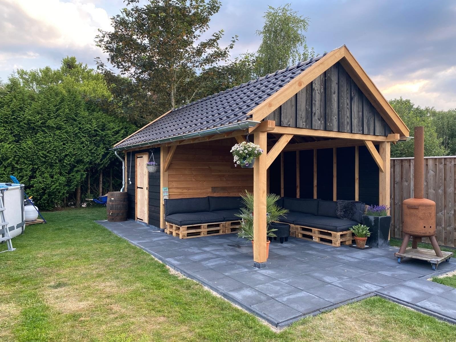 Antraciet palletbank kussenset - Gamma, Tuin en Terras, Ophalen, Overige materialen