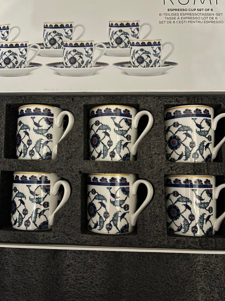 Nieuw Karaca koffiekopjes  espresso ️ of  turkskoffie, Ophalen of Verzenden, Zo goed als nieuw, Overige stijlen, Kop(pen) en/of Schotel(s)