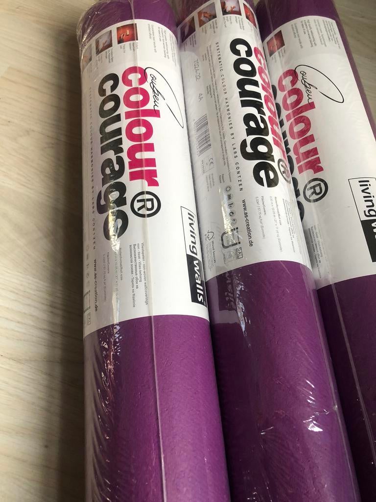 Colour courage paars behang 3 rollen, Ophalen, Minder dan 10 m², Paars