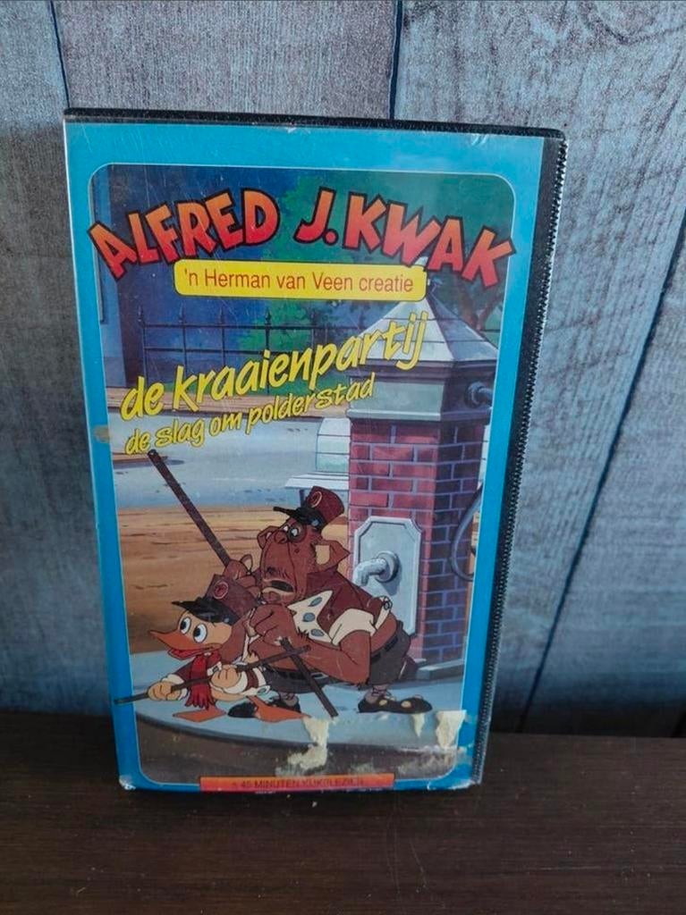 Alfred J. Kwak de kraaienpartij videoband. KIDSTUFF., Cd's en Dvd's, Alle leeftijden, Ophalen of Verzenden, Gebruikt, Tekenfilms en Animatie
