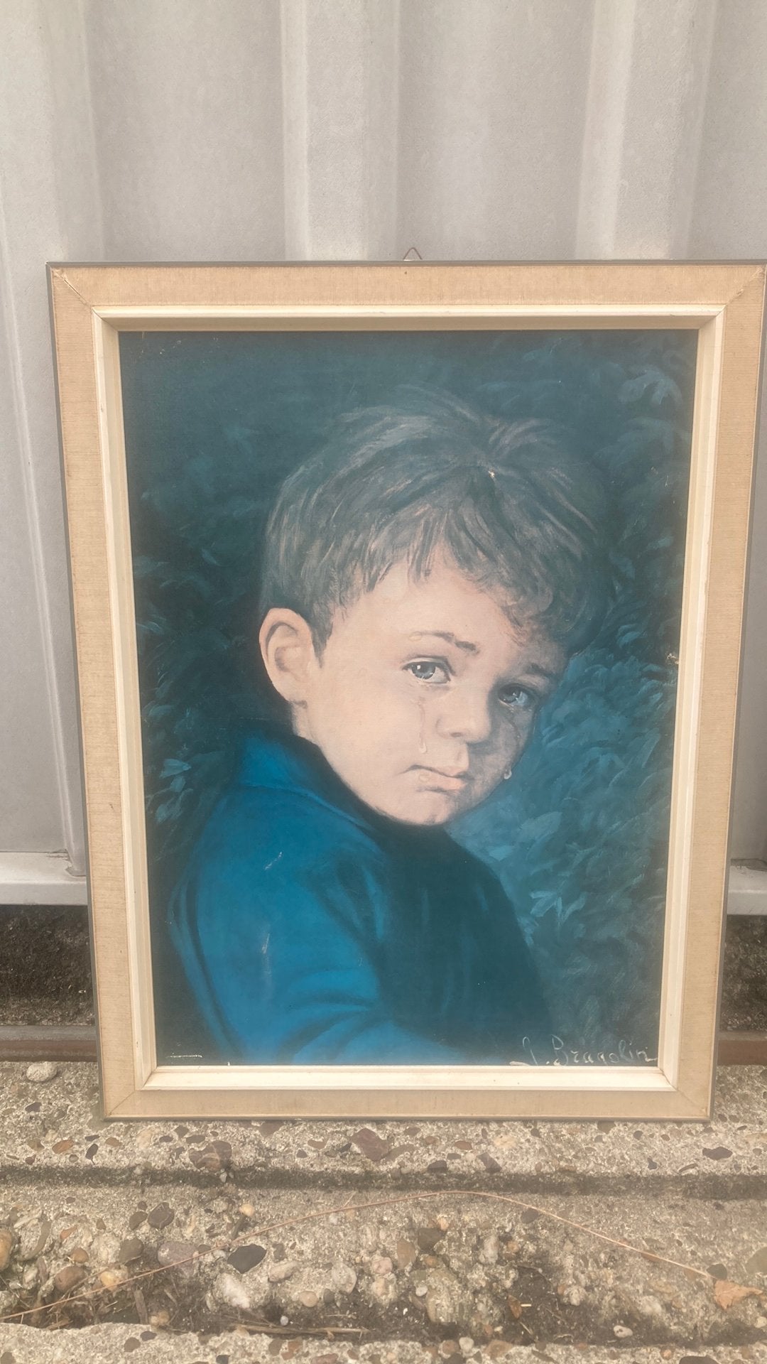 Huilende jongen J. Bragolin, Ophalen, Print, Print/reproductie, Ingelijst