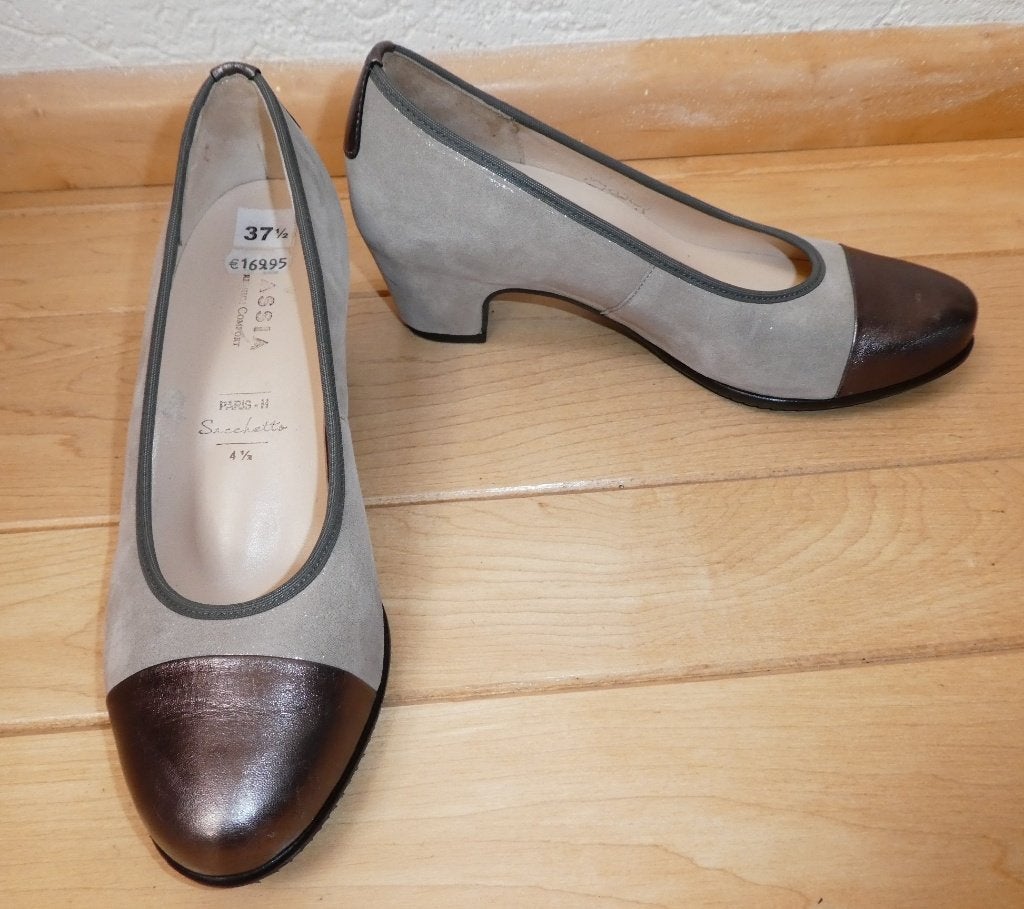 Hassia pumps maat 37 1/2 breedte H Paris grijstinten ZGAN, Hassia, Pumps, Verzenden, Zo goed als nieuw