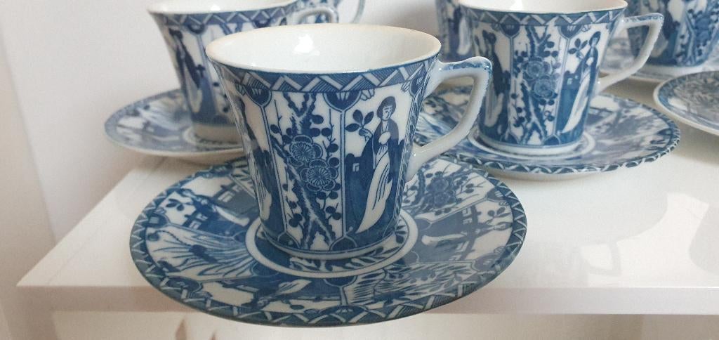 Chinees porseleinen kop en schotels 7 stuks, Antiek en Kunst, Ophalen of Verzenden