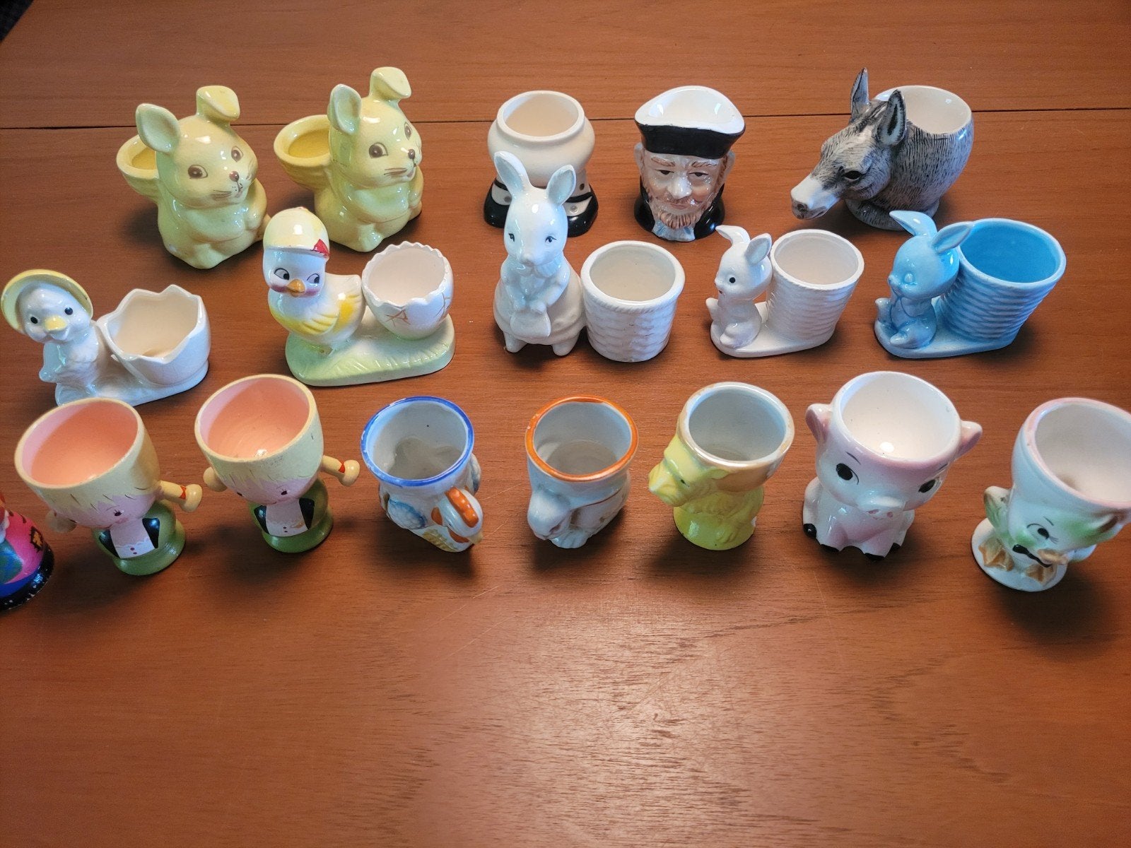 vintage eierdopjes haasjes kuikentje eierdopje pasen antiek, Verzamelen, Ophalen of Verzenden, Gebruikt