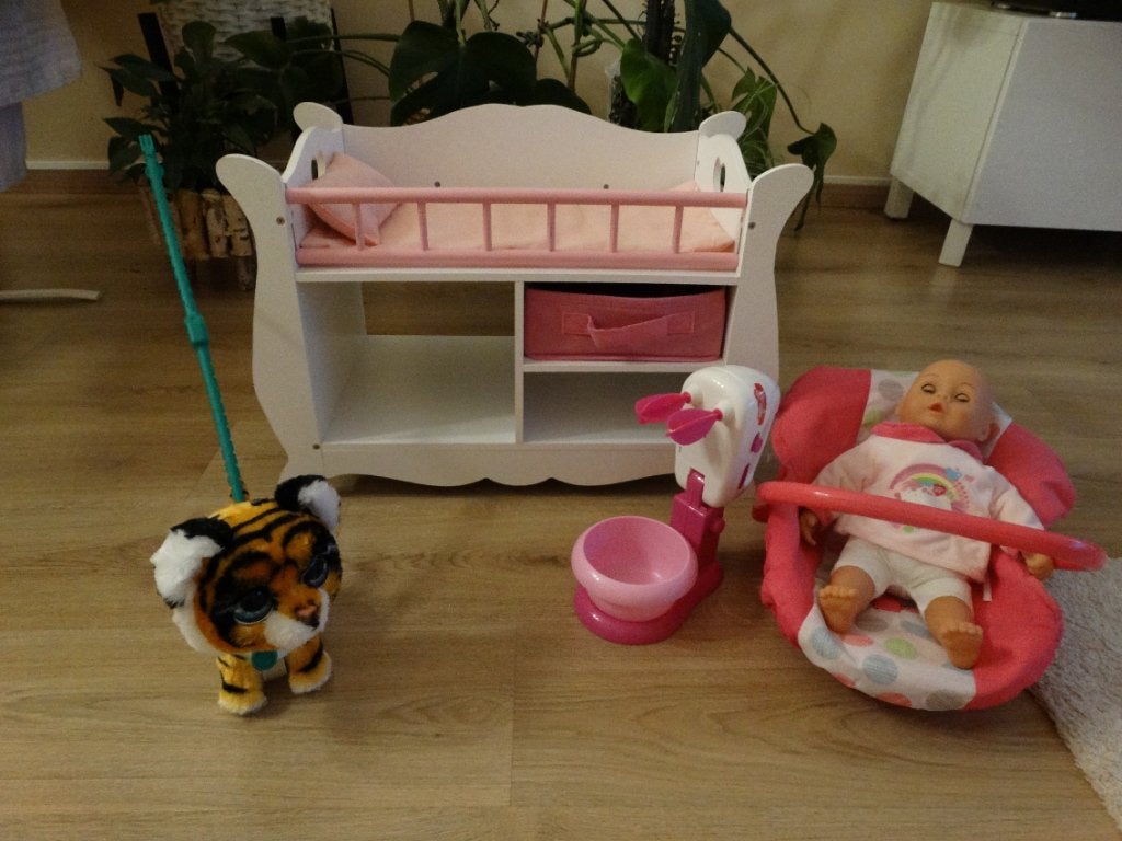 Poppenbedje, Poppen draagzitje, Pop, Tijger, Speelgoedmixer, Ophalen, Gebruikt, Overige typen