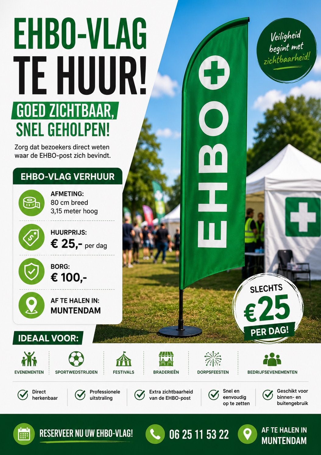 Ehbo vlag te huur, Diensten en Vakmensen, Verhuur | Overig