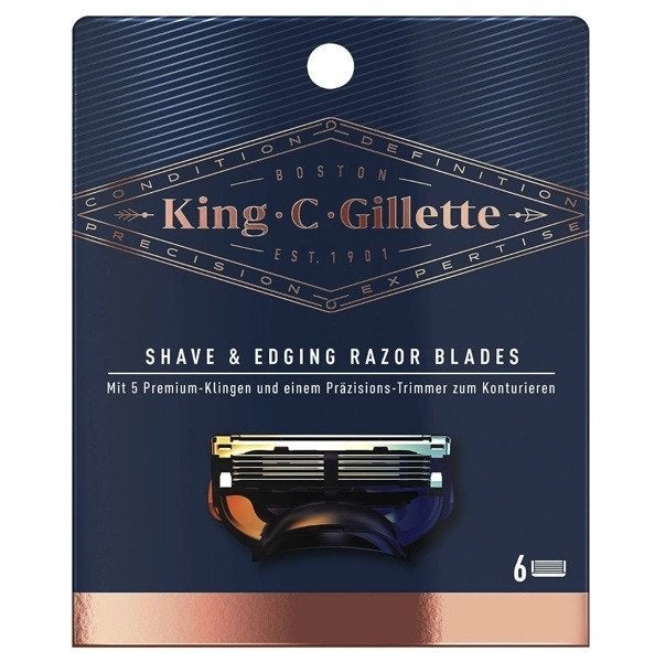 King C. Gillette Scheermesjes 6 stuks Fusion 5, Ophalen of Verzenden, Nieuw, Gehele gezicht