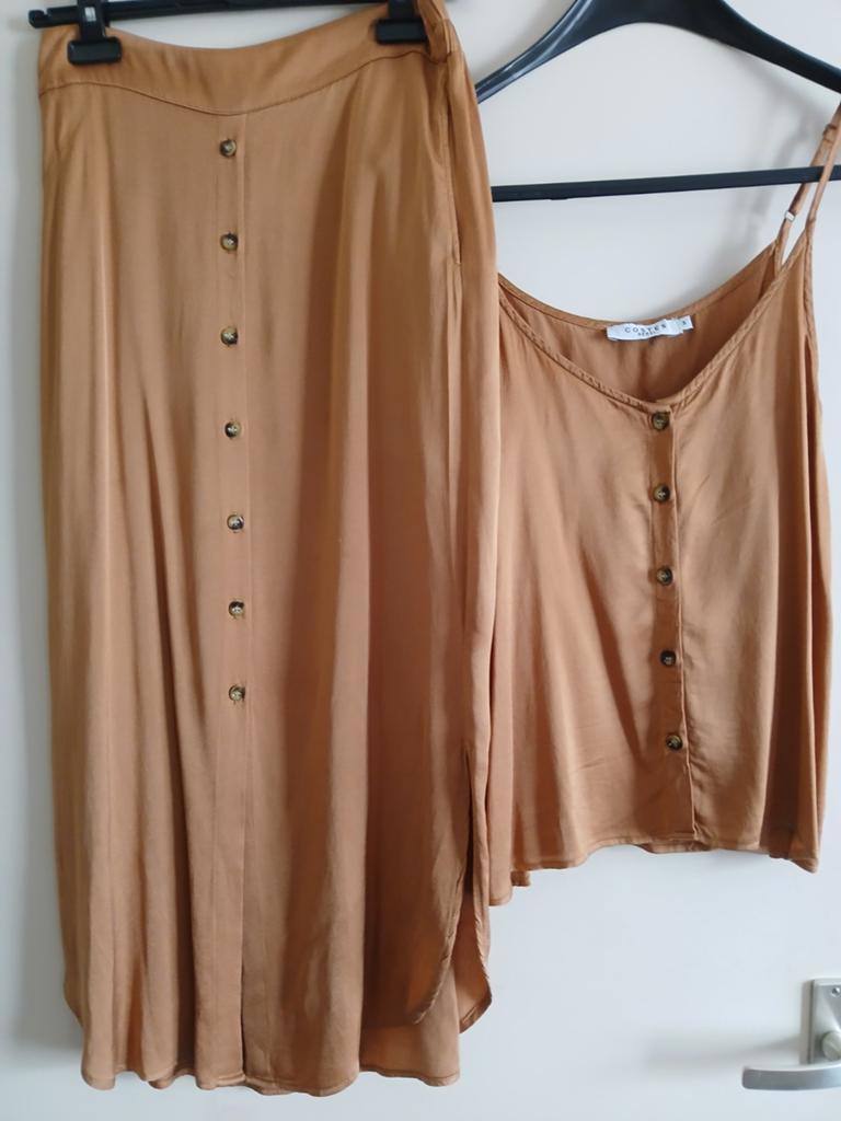 Rok met spaghettitop Costes maat S, steekzakken, Bruin, Ophalen of Verzenden, Zo goed als nieuw, Costes