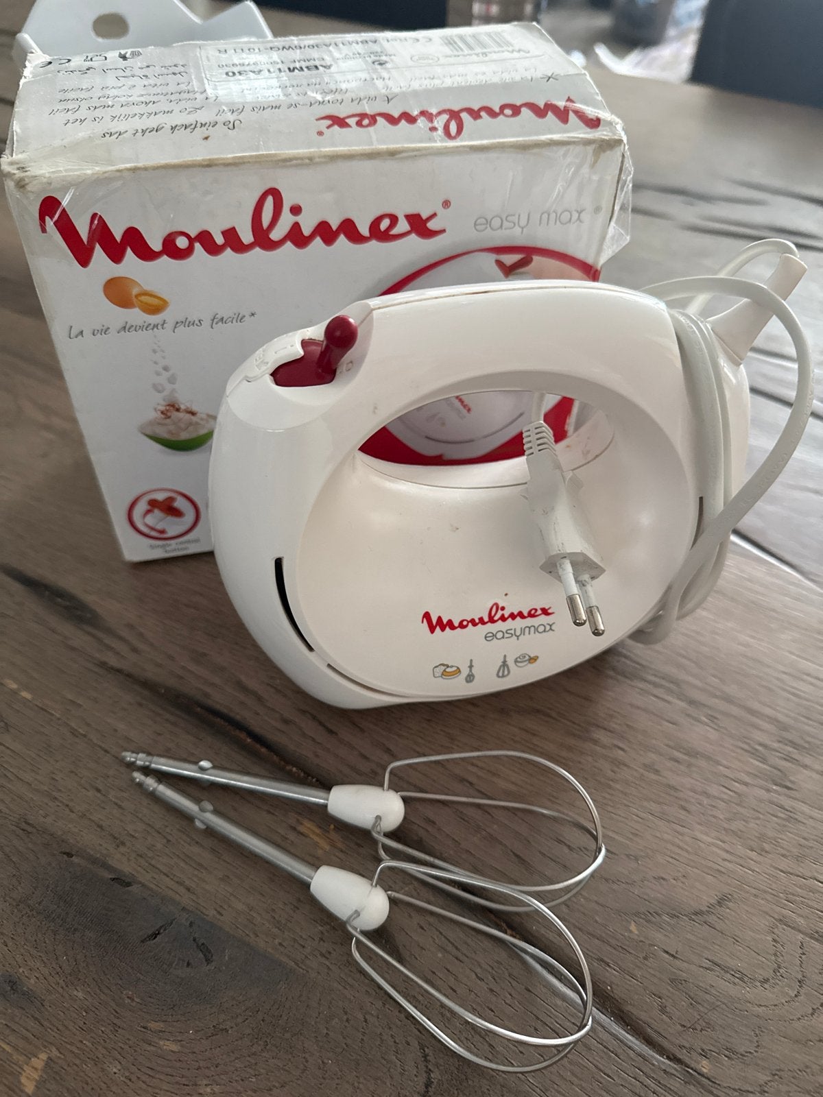 Moulinex Easy Max Handmixer met Gardes - Zo goed als nieuw, Minder dan 1 liter, Ophalen, Gebruikt, 2 snelheden