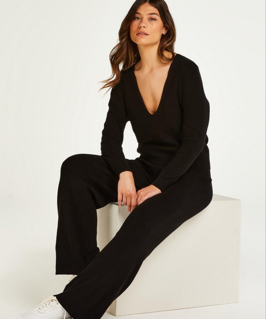 Nieuw Hunkemöller Rib Knit huispak zwart maat S, Ophalen of Verzenden, Nieuw, Maat 36 (S), Zwart