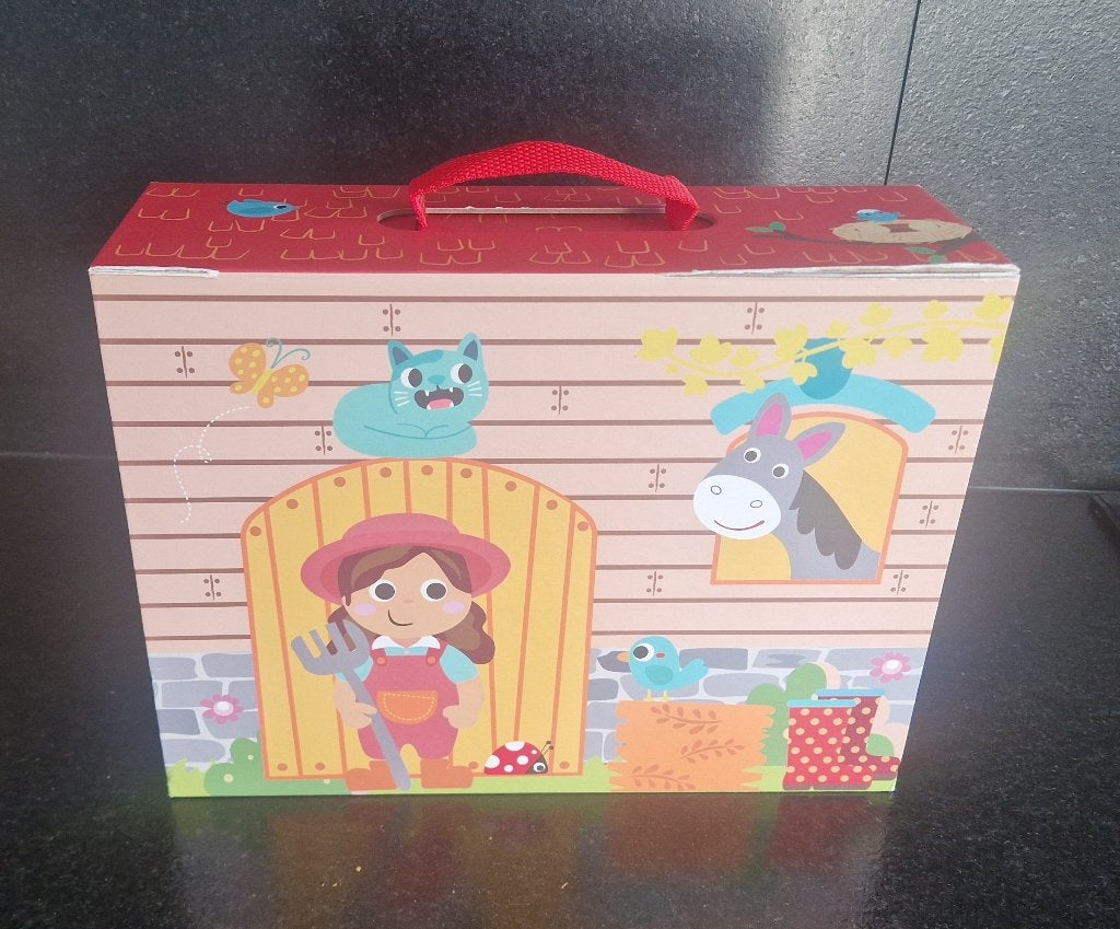 Playtive boerderij speelkoffer met houten figuren., Kinderen en Baby's, Speelgoed | Houten speelgoed, Ophalen of Verzenden, Gebruikt