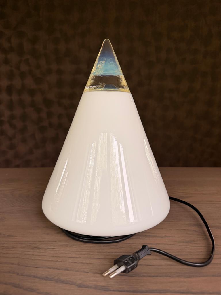 Giusto Toso 'Rio' Tafellamp Leucos, 1977 - Opaal & Kristal, Ophalen, Gebruikt, Glas
