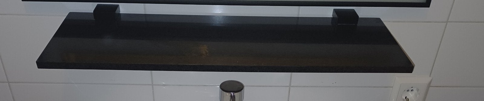 Zwarte granieten plank Regalo 60x20cm met klemmen, Ophalen, Overige typen, Zo goed als nieuw, Overige merken