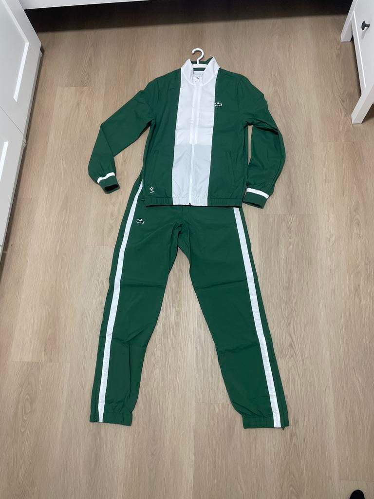 Lacoste Trainingspak Groen/Wit - Zo goed als nieuw, Ophalen of Verzenden, Maat 34 (XS) of kleiner, Groen, Fitness of Aerobics