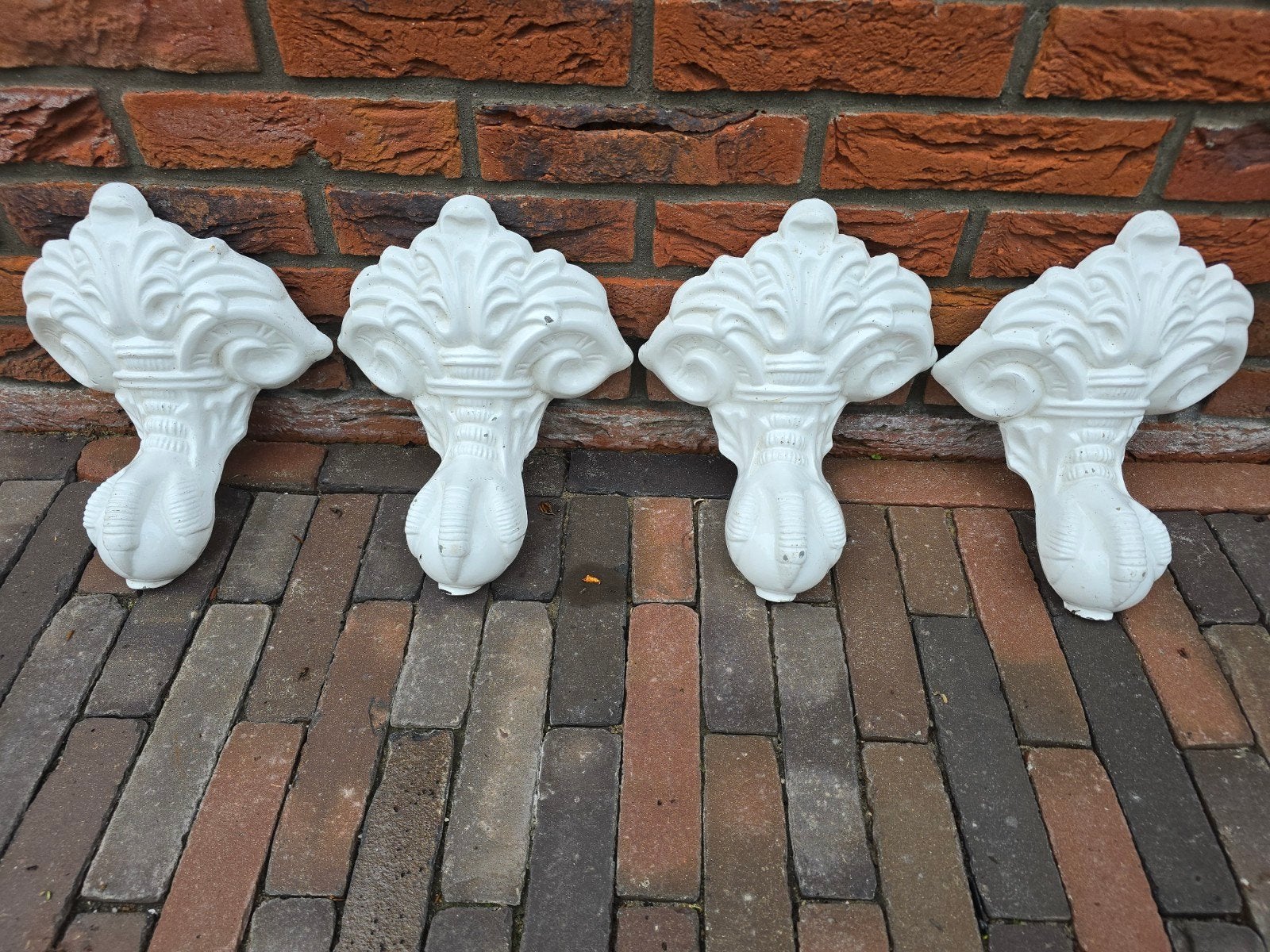 4 antieke 19de eeuwse klauwpoten voor antiek bad op pootjes, Ophalen of Verzenden