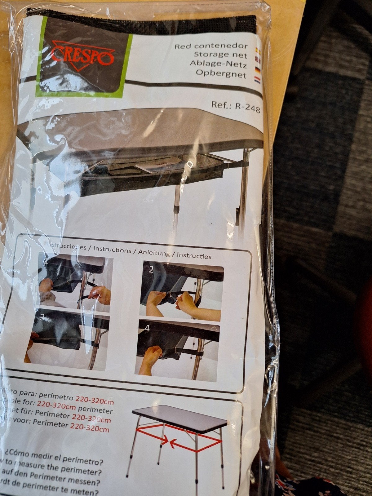 Crespo opbergnet R-248 voor onder kampeertafel, Caravans en Kamperen, Kampeeraccessoires, Ophalen of Verzenden, Nieuw