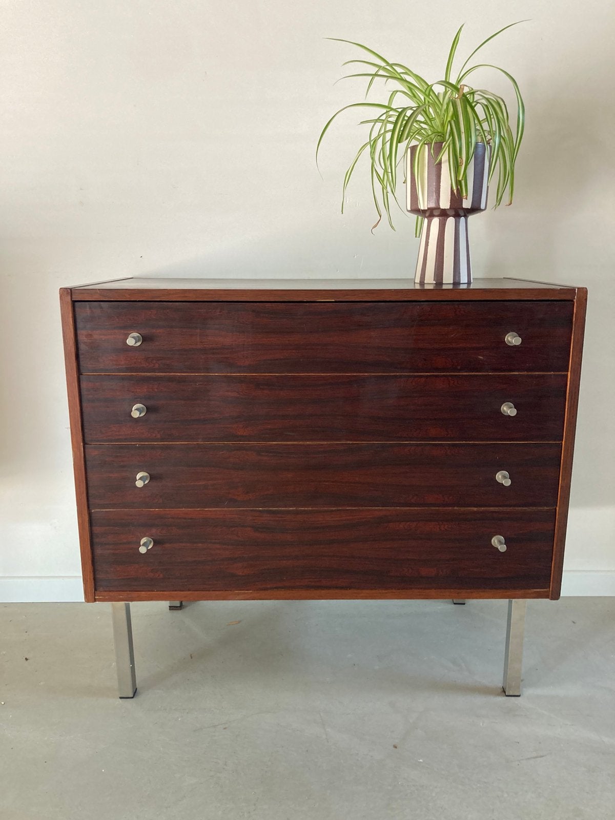 Midcentury vintage palissander ladekastje, Huis en Inrichting, Kasten | Ladekasten, Ophalen, Gebruikt, 50 tot 100 cm, 3 of 4 laden
