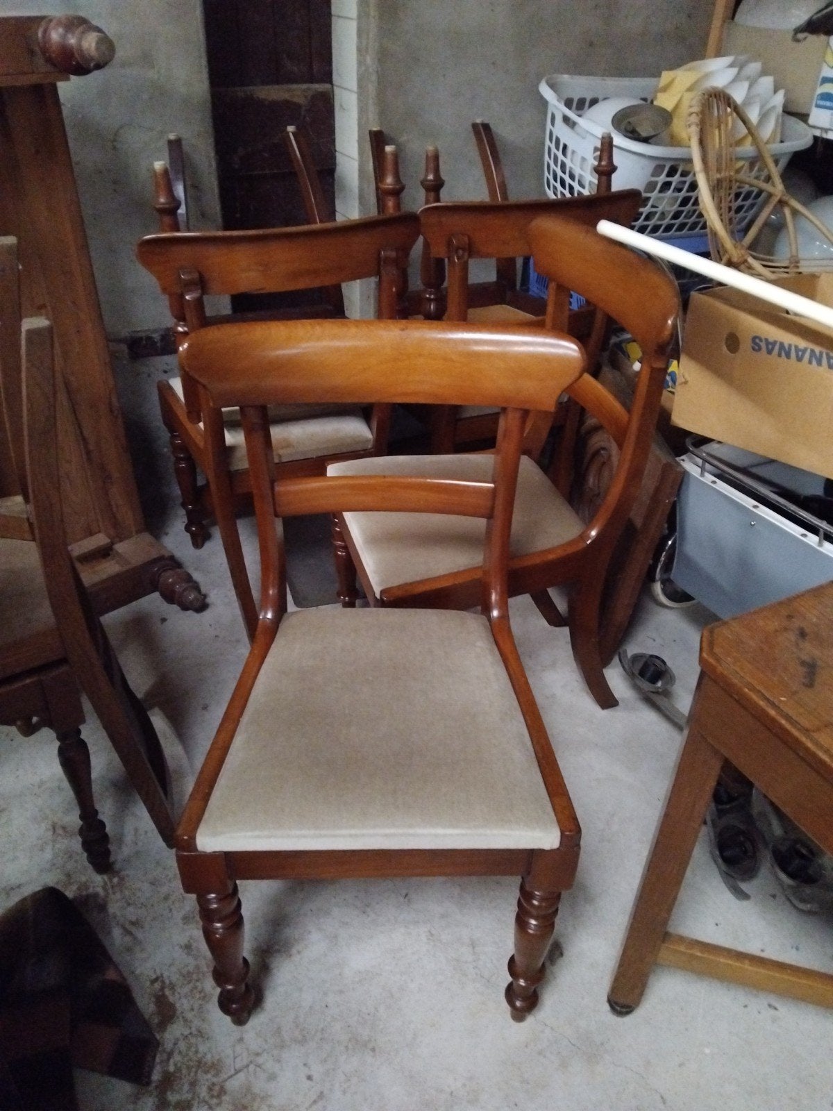 zes antieke mahonie stoelen 19e eeuws, Antiek en Kunst, Ophalen