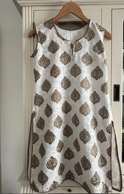 Tuniek wit taupe 36/38, Kleding | Dames, Ophalen of Verzenden, Zo goed als nieuw, Maat 36 (S), Wit